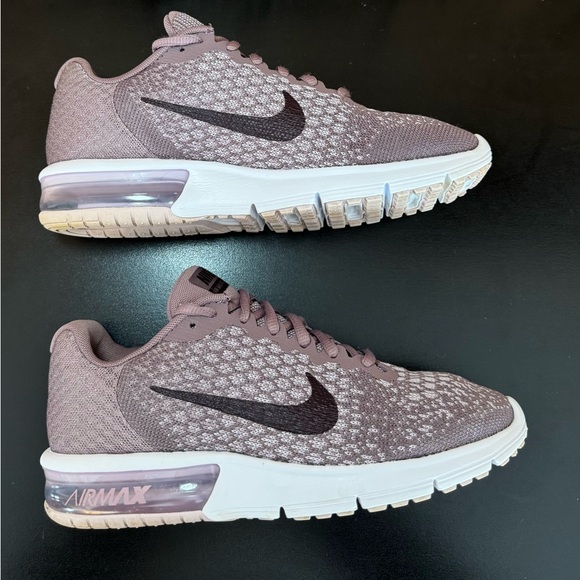 Nike Air Max Sequent 2 Taupe Grey Port Wine Plum Fog Women’s Size 7 - Picture 8 of 13